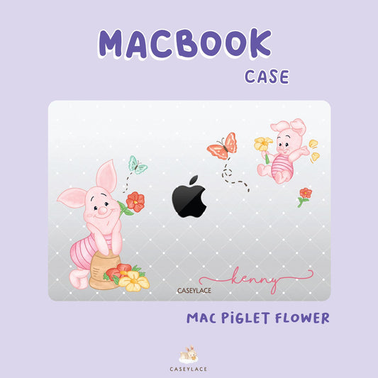 Macbook Case Piglet Flowers