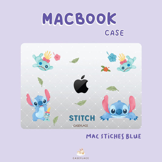 Macbook Case Stiches Blue